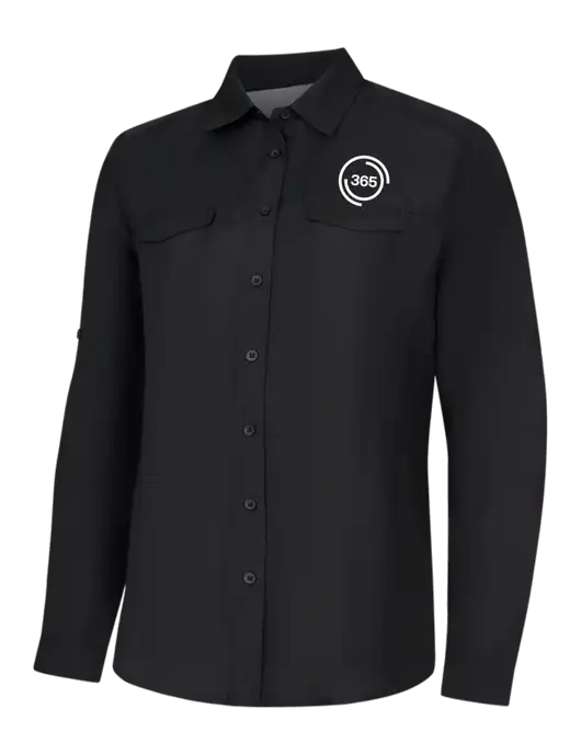 Womens Black Long Sleeve UV Daybreak Shirt w/365 Icon Logo