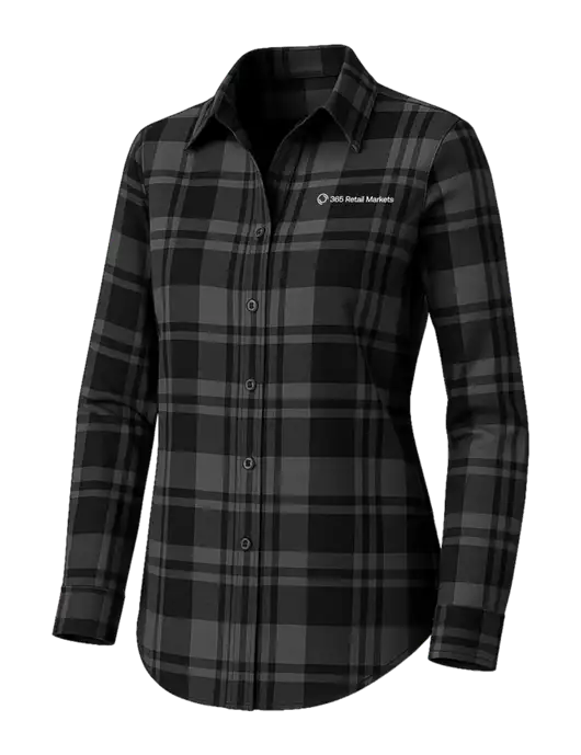 Womens Medium Grey/Black Plaid Flannel Tunic w/365 Logo