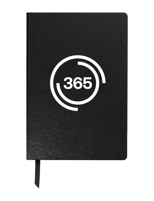 Achieve Black Hardcover Journal, 5.5 x 8.37 w/365 Icon Logo