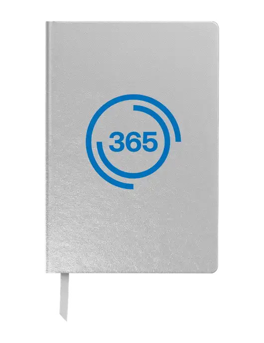 Achieve Silver Hardcover Journal, 5.5 x 8.37 w/365 Icon Logo