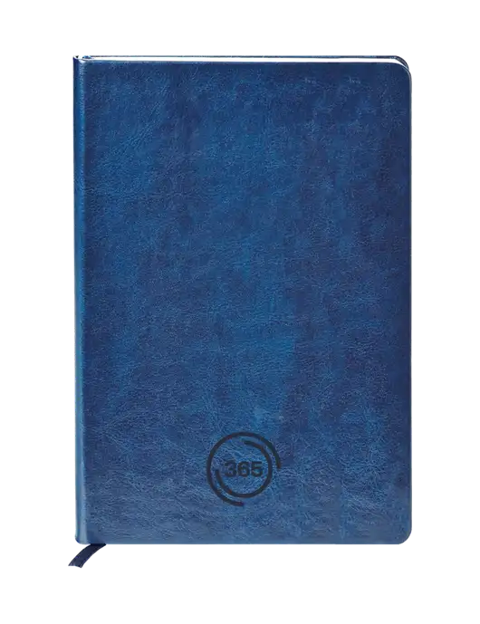 Fabrizio Blue Hard Cover 5.75 x 8.3 Journal w/365 Icon Logo