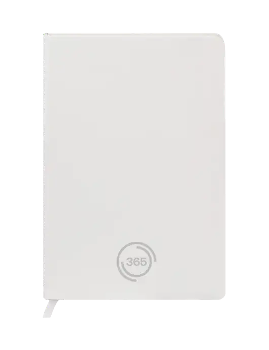 Fabrizio White Hard Cover 5.75 x 8.3  Journal w/365 Icon Logo