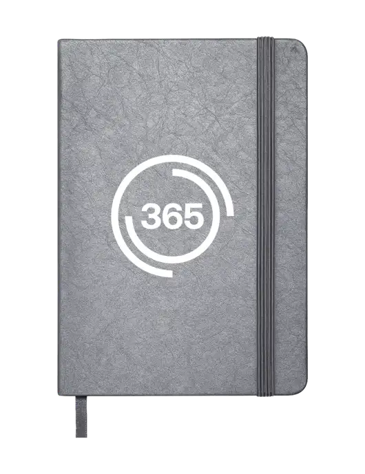 Granite Dark Grey Hardcover Journal, 5.62 X  8.37 w/365 Icon Logo