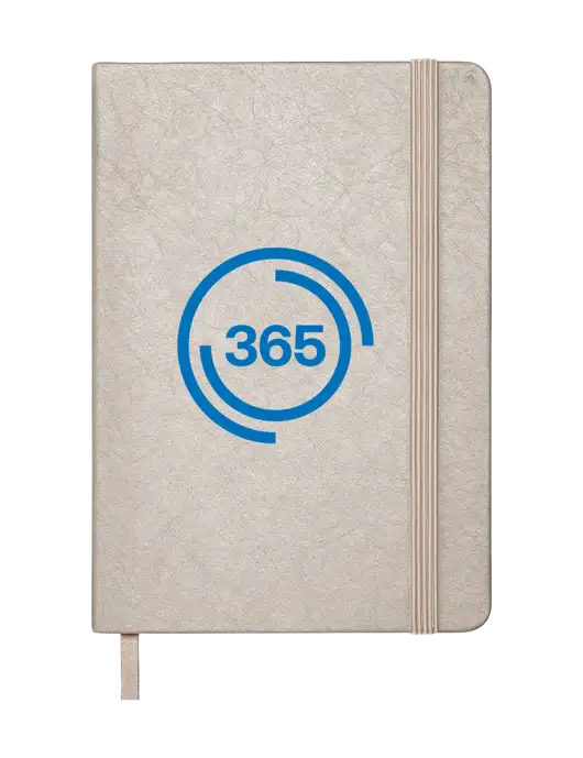 Granite Light Grey Hardcover Journal, 5.62 X  8.37 w/365 Icon Logo