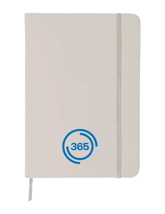 White Comfort Touch Bound Journal 5" X 7" w/365 Icon Logo