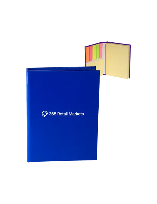 Dark Royal Blue Sticky Book Folio, 3.125 x 4.125 w/365 Logo