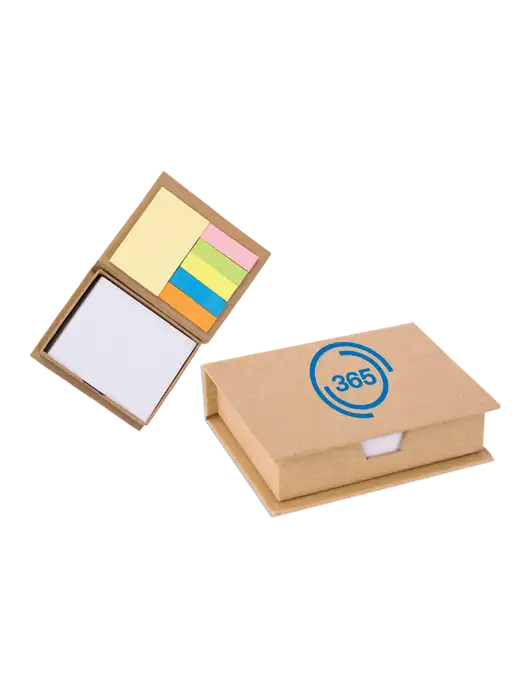 Eco-Recycled Sticky Note Memo Case, 4.56 x 3.75 w/365 Icon Logo