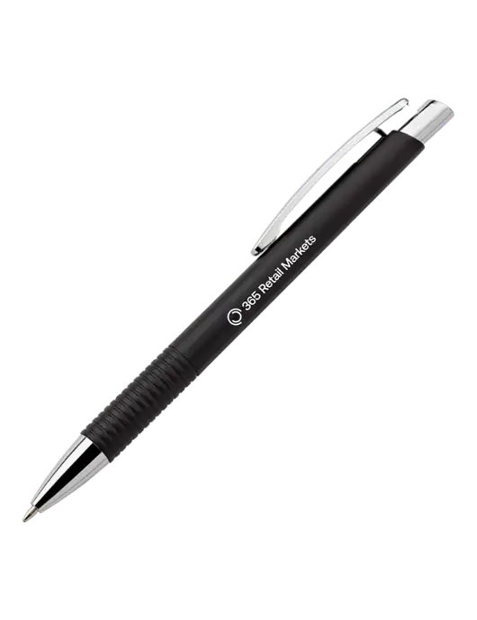 Malay Black Ballpoint Pen - Blue Ink w/365 Logo