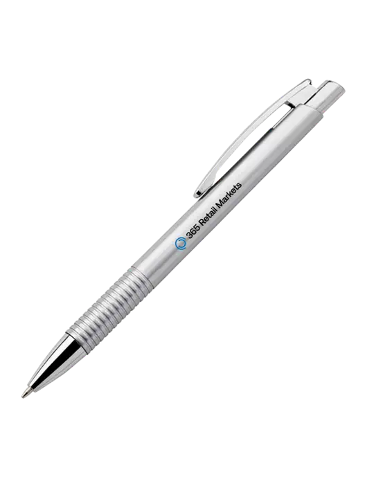 Malay Silver Ballpoint Pen - Blue Ink w/365 Logo