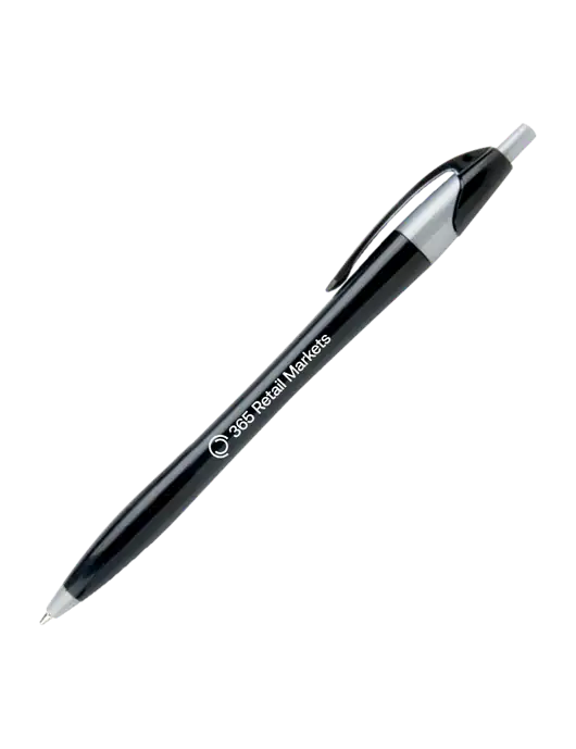 Novella Black/Silver Corporate Pen - Blue Ink w/365 Logo