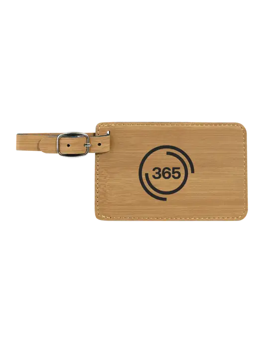 Bamboo Leatherette Luggage Tag w/365 Icon Logo
