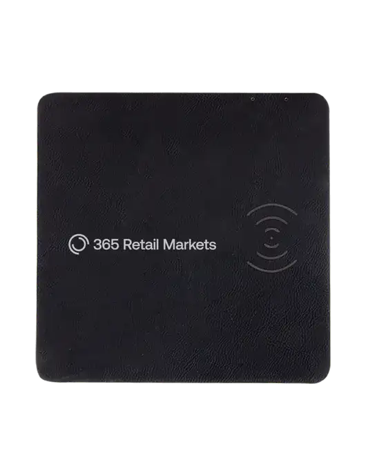 Black Laserable Leatherette Phone Charging Mat w/365 Logo