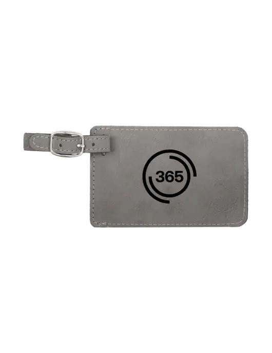 Grey Leatherette Luggage Tag w/365 Icon Logo