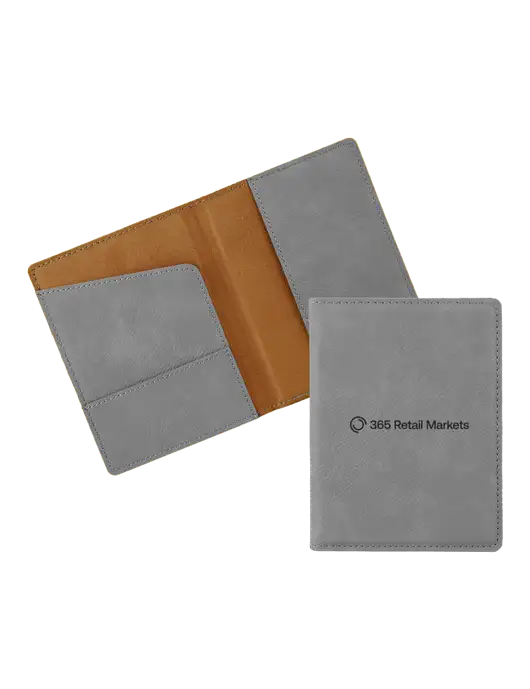 Grey Leatherette Passport Holder w/365 Logo