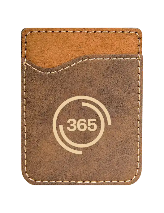 Rustic Laserable Leatherette Phone Wallet w/365 Icon Logo