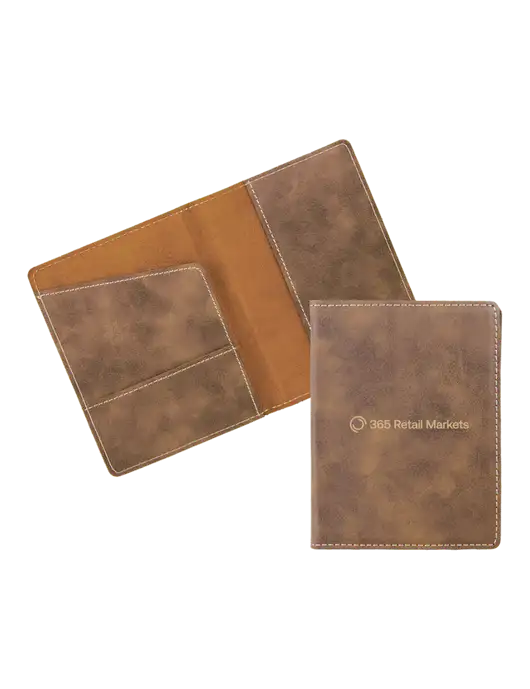 Rustic Leatherette Passport Holder w/365 Logo