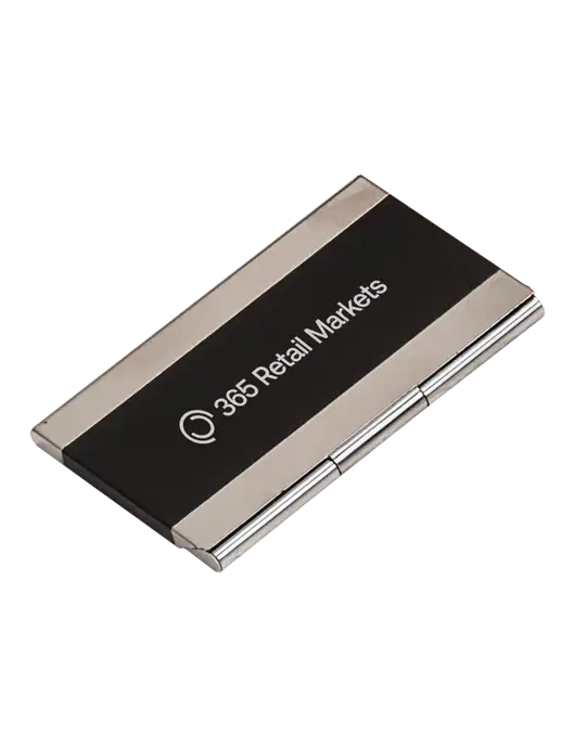Black 3.75 x 2.5 Business Card Holder w/365 Logo