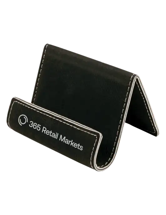 Black Leatherette Card & Phone Holder w/365 Logo