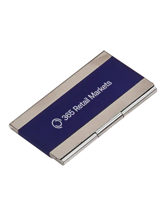 Blue 3.75 x 2.5 Business Card Holder w/365 Logo