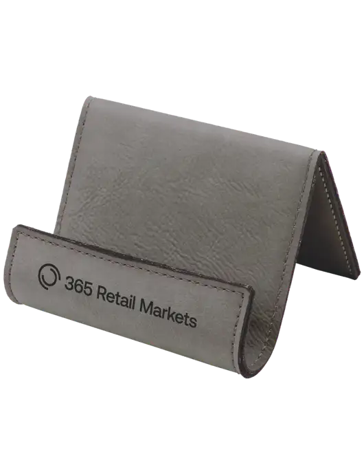 Grey Leatherette Card & Phone Holder w/365 Logo