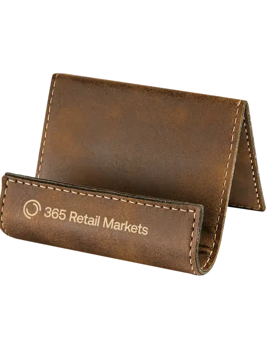 Rustic Leatherette Card & Phone Holder w/365 Logo
