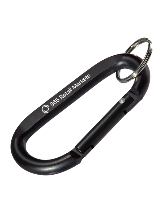 Black Carabiner & Key Ring w/365 Logo