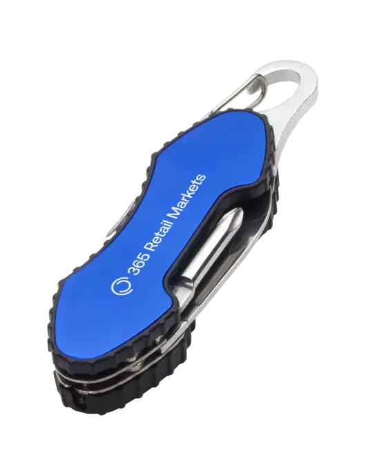Blue 6 in 1 Tool with Carabiner w/365 Logo