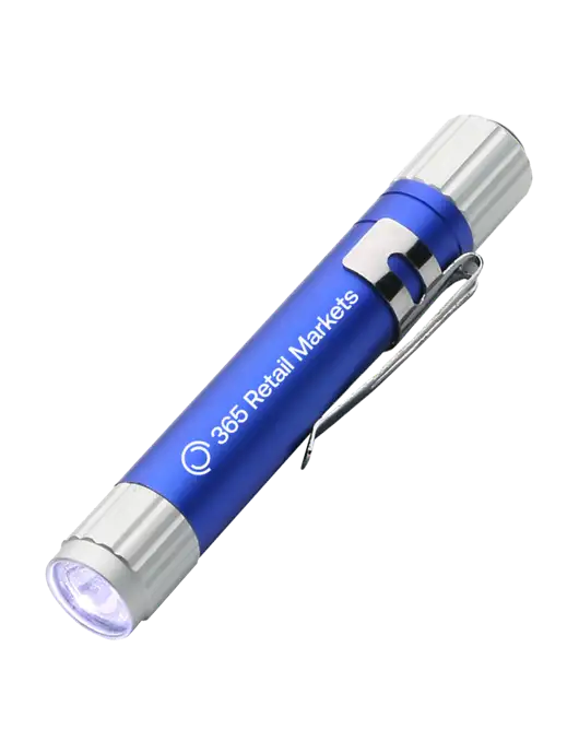 Blue Aluminum LED Penlight w/365 Logo