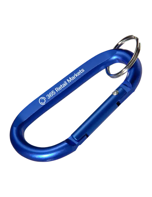 Blue Carabiner & Key Ring w/365 Logo