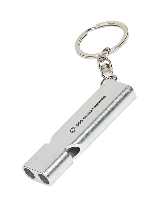 Quick Alert Silver Safety Whistle w/365 Logo