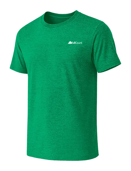 BELLA+CANVAS Heather Kelly Green CVC Short Sleeve Tee w/FullCount Logo