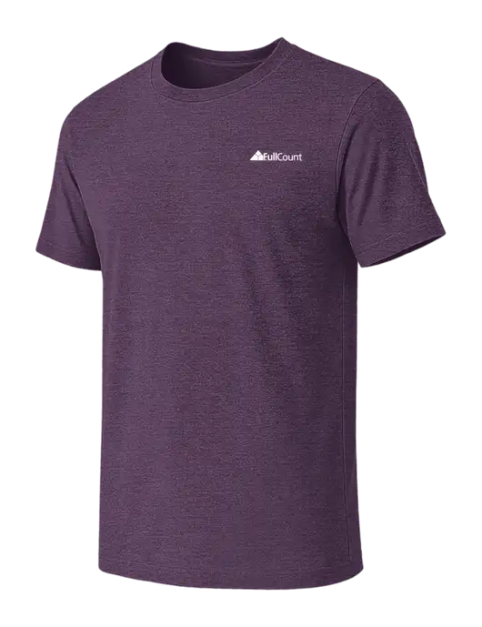 BELLA+CANVAS Heather Purple CVC Short Sleeve Tee w/FullCount Logo