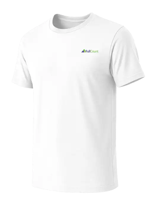 BELLA+CANVAS White Blend CVC Short Sleeve Tee w/FullCount Logo