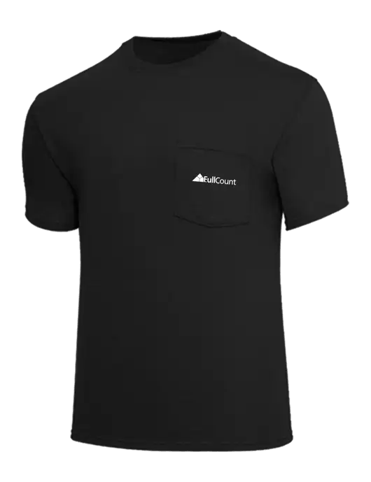 Core Blend Black Pocket T-Shirt w/FullCount Logo