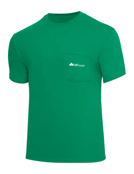 Core Blend Kelly Green Pocket T-Shirt w/FullCount Logo