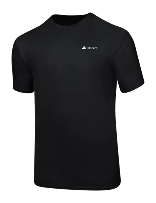 Ring Spun Jet Black 4.5 oz T-Shirt w/FullCount Logo