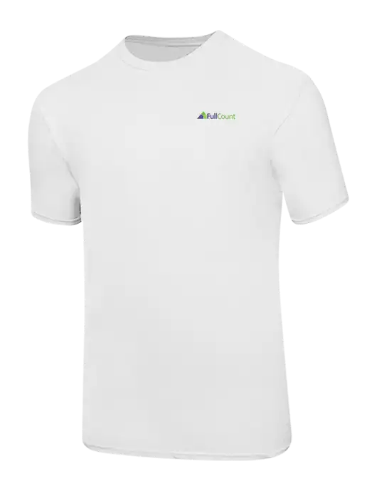 Ring Spun White 4.5 oz T-Shirt w/FullCount Logo