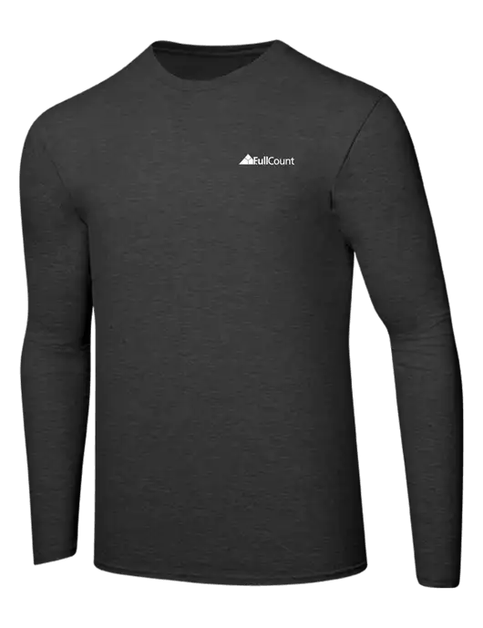 Ring Spun Dark Heather Grey 4.5 oz Long Sleeve T-Shirt w/FullCount Logo