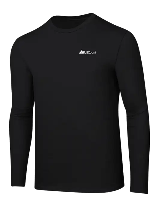 Ring Spun Jet Black 4.5 oz Long Sleeve T-Shirt w/FullCount Logo