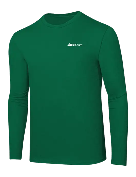 Ring Spun Kelly Green 4.5 oz Long Sleeve T-Shirt w/FullCount Logo