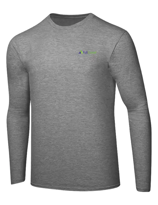 Ring Spun Light Heather Grey 4.5 oz Long Sleeve T-Shirt w/FullCount Logo