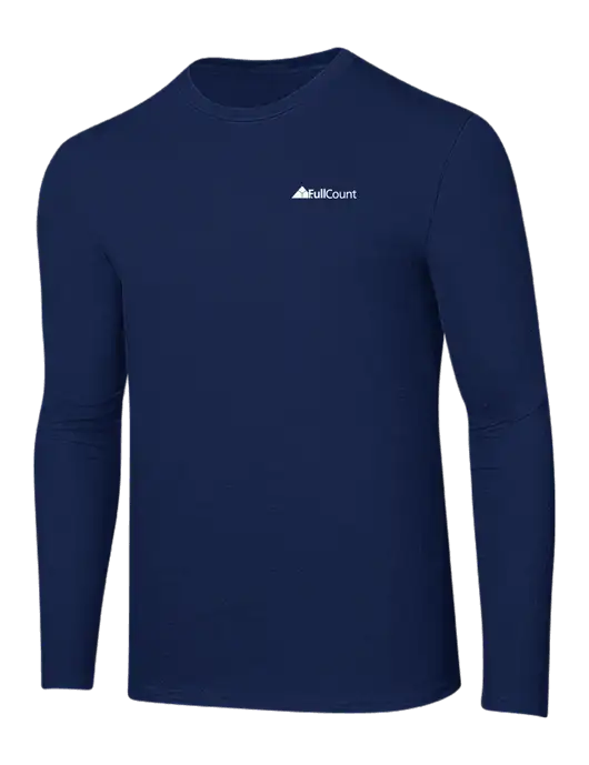 Ring Spun Navy 4.5 oz Long Sleeve T-Shirt w/FullCount Logo