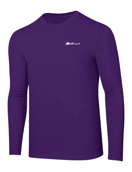 Ring Spun Purple 4.5 oz Long Sleeve T-Shirt w/FullCount Logo