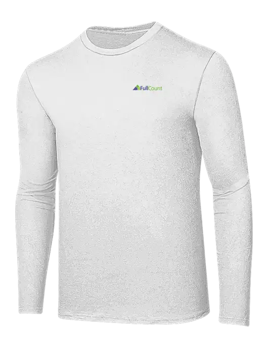 Ring Spun White 4.5 oz Long Sleeve T-Shirt w/FullCount Logo