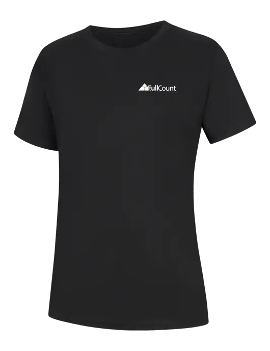 Womens Black Core Blend Tee w/FullCount Logo