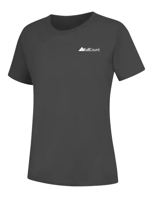 Womens Charcoal Core Blend Tee w/FullCount Logo