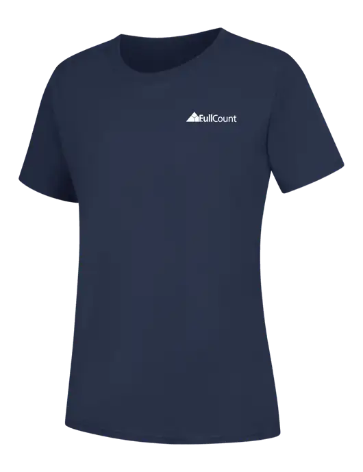 Womens Navy Core Blend Tee w/FullCount Logo