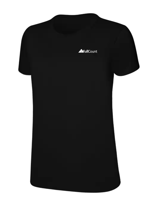 Womens Ring Spun Jet Black 4.5 oz T-Shirt w/FullCount Logo