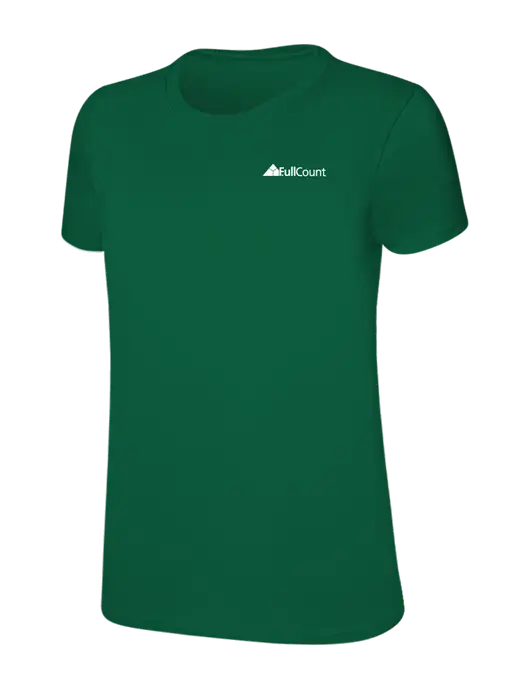 Womens Ring Spun Kelly Green 4.5 oz T-Shirt w/FullCount Logo