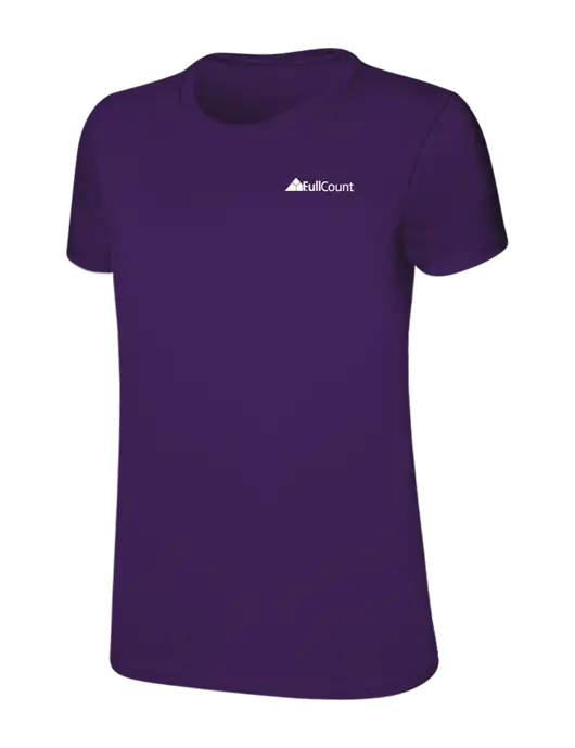 Womens Ring Spun Purple 4.5 oz T-Shirt w/FullCount Logo